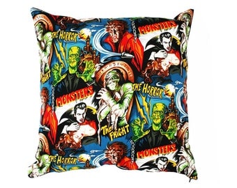 Horror Movie Cushion, Halloween Cushion, Horror Cushion, Movie Lover Gifts, Gifts for Geeks, Horror Decor, Geek Cushion, Man Cave Decor