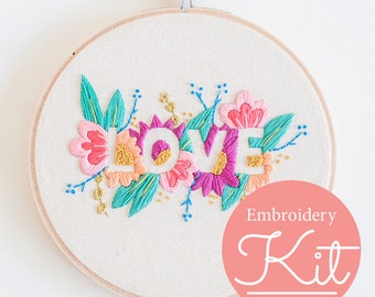 LOVE Embroidery Kit ~ Do it Yourself Embroidery Kit with Pattern