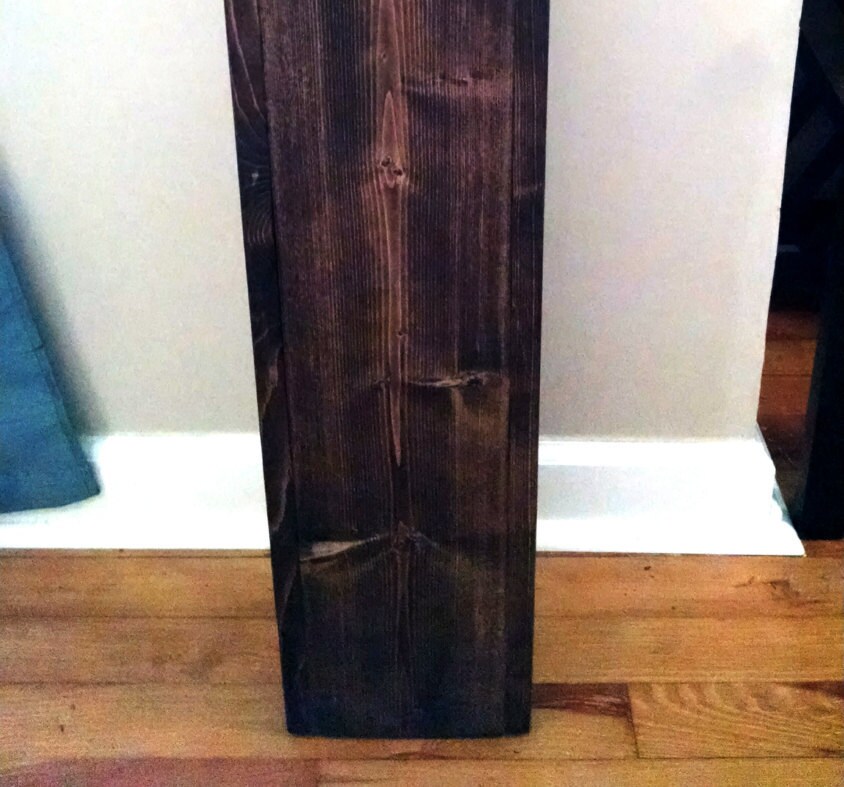 Single Rustic large pedestal wood floor vase flat top.