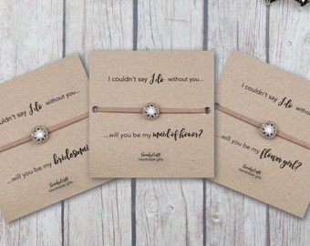 Bridesmaid Bracelets - bridesmaid gifts - Bridal Party Gifts - Rhinestone Bracelet - Friendship Bracelet - gifts under 10 - will you be my