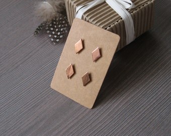 Unique earrings Everyday earrings gift for sister birthday Rustic copper earrings Simple stud earrings Rustic stud earrings Minimal earrings