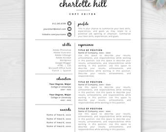 Creative Resume Template | Resume Icons | Resume Template Word & Pages | Instant Download Resume