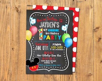 MICKEY MOUSE PARTY Invitations | Mickey Birthday Party | Mickey Mouse Clubhouse