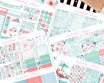 Vintage Summer - Beach Themed Planner Sticker Kit // 140+ Stickers // Perfect for Erin Condren Vertical Life Planner