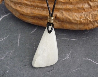 Soapstone pendants necklace pure white * - unisex - gift -.