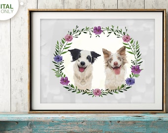 custom dog portrait, Custom pet portrait, personalized dog, dog illustration, dog memorial, Dog birthday gift, unique christmas gift