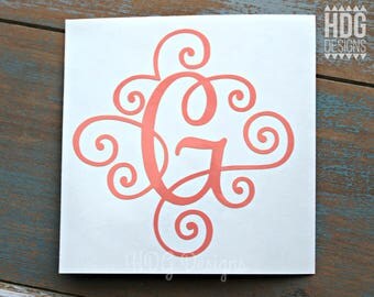Yeti decal - Yeti Monogram decal - Yeti decal for Women - Yeti Cup decal - Decal for Yeti - Letter Decal - Scroll Monogram