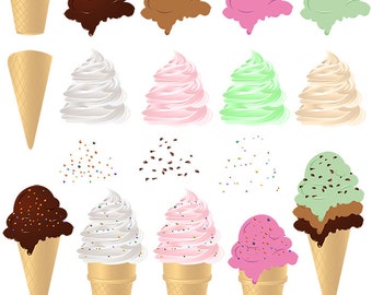 Ice Cream Clip art Ice Cream Cones Clipart Make Your Own Ice Cream Digital Scrapbooking Elements - Personal and Commercial Use