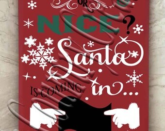 Naughty or Nice Christmas Countdown svg png jpg