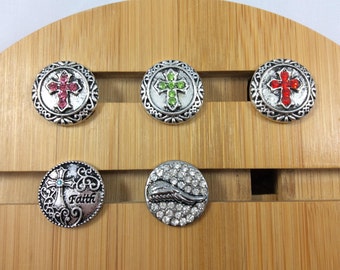 Cross Snap Charms/Faith, Angel Wings Snap Charms for Snap Jewelry. Fits 18-20mm Ginger snaps, Noosa, Magnolia & Vine, Chunk, Faith#2