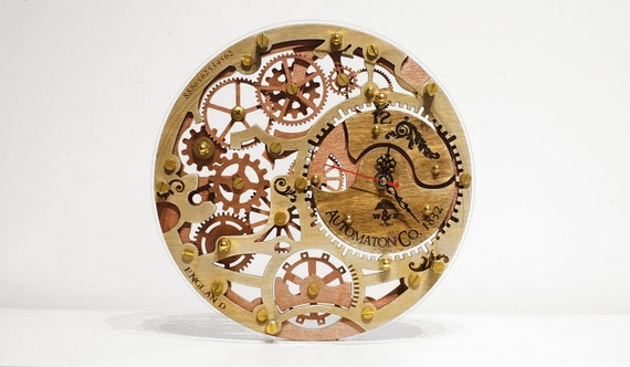 Skeleton 1832 transparent glass back unique vintage wooden wall clock, personalized, housewarming, gift by wandrstore steampunk buy now online Skeleton 1832 transparent glass back unique vintage wooden wall clock, personalized, housewarming, gift by wandrstore steampunk buy now online