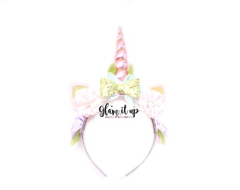 Unicorn Horn Headband-Unicorn headband-headband-Baby Headband-Toddler Headband- Hair Bows- headbands-Diy Kit-Unicorn Headband Kit