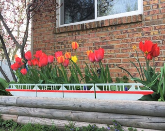 Monorail Garden Border - Disney Inspired Garden Art For Your Yard or Garden - Mono Rail Metal Art