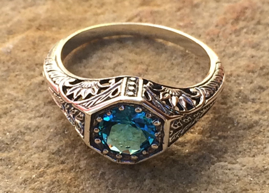 Engagement Ring Rare Rings Victorian Era Aquamarine