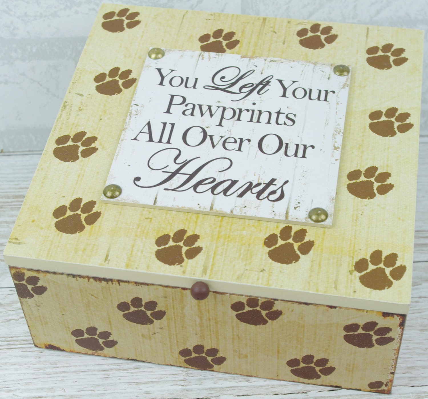 Memory Box Dog Keepsake Ashes Box You Left Pawprints All Over