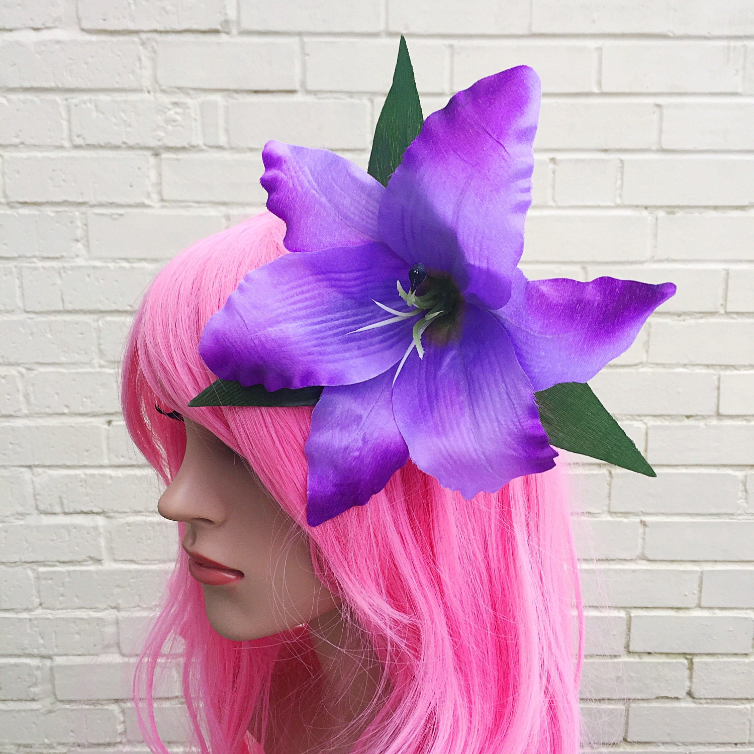 Lily Hair Flower Purple Hair Clip Purple Fascinator Pin Up