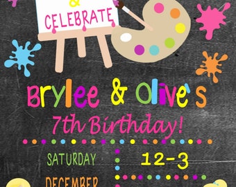 Items similar to It's a Party Invitation . Digital Collection . Mayi ...