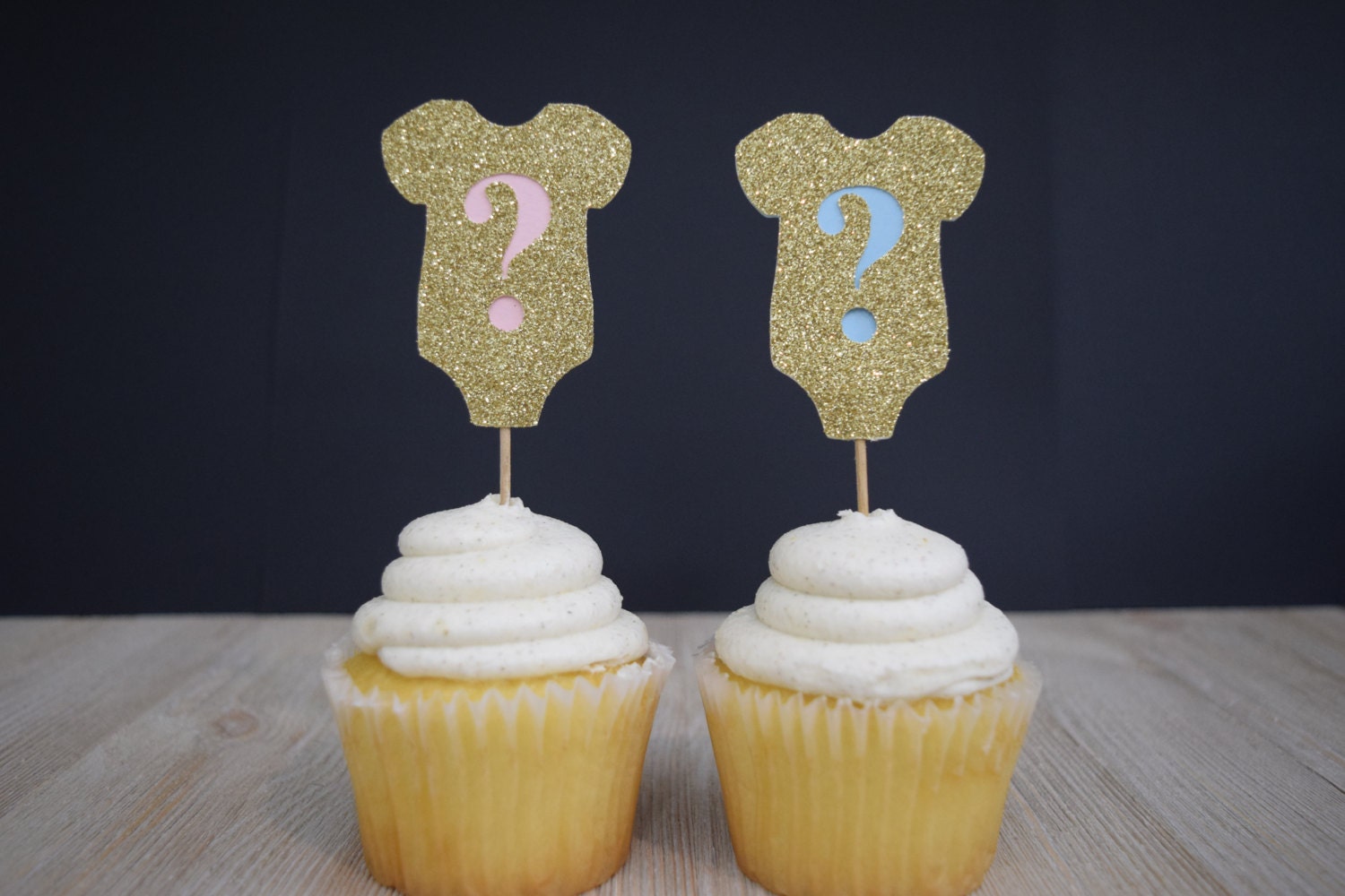 Gender Reveal Cupcake Toppers Gender Reveal by OnceUponAPartyCo