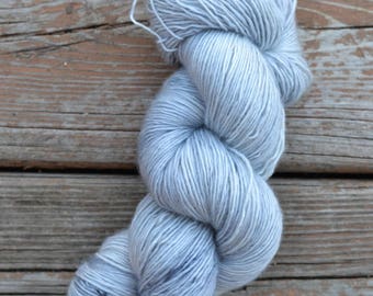 Grey Silver Yarn | Fingering Weight Shawl Yarn | Superwash Merino Single | Hand Dyed Yarn | Dyed To Order | Indie Dyed | Wool | Sock Yarn