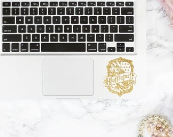 GLITTER Harry Potter decal, Hufflepuff crest decal, Hufflepuff house decal, Hufflepuff House Crest sticker for macbook, laptop, car {55}