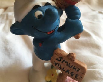 Hefty Smurf - Porcelain figurine 80's