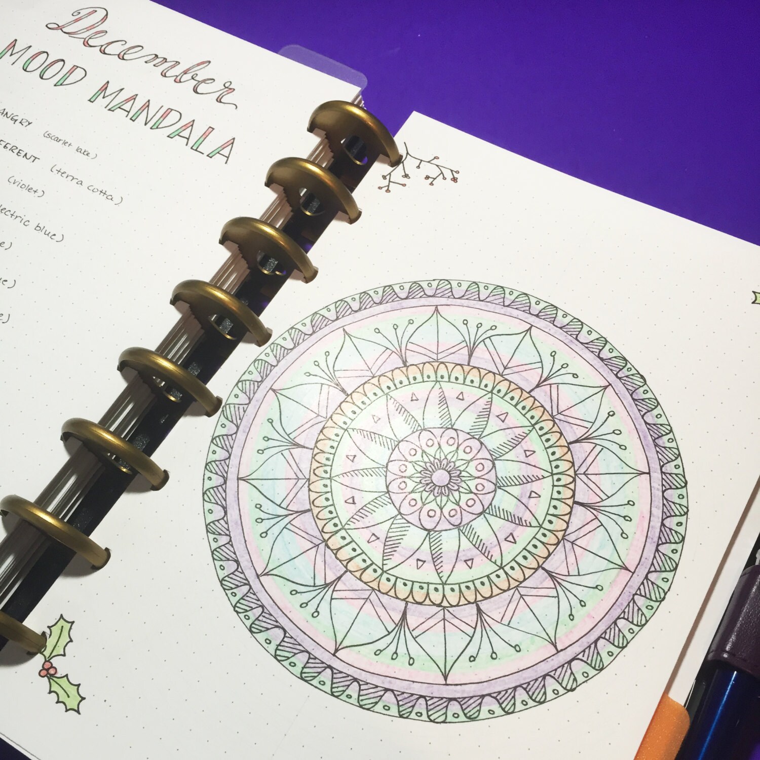 Bullet Journal Mood Mandala Template Monthly Printable