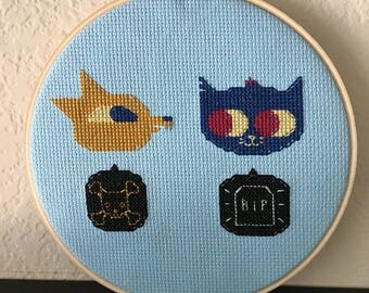 Night in the Woods - Gregg and Mae 6" Cross Stitch Hoop