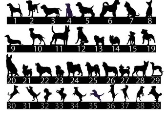 Dog Cake topper, Personalized cake topper, Dogs Silhouette