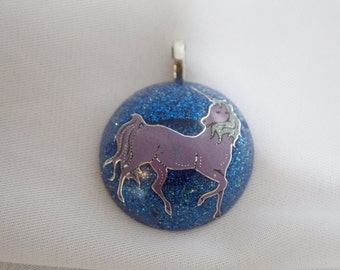 Midnight - Unicorn Resin Pendant