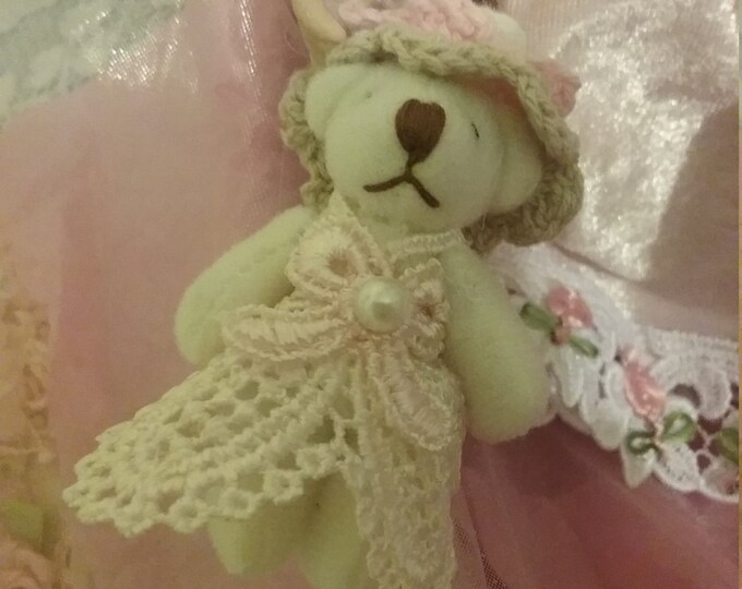 Handmade vintage style miniature dolln teddy miniature size