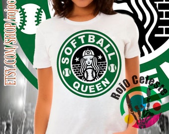 STARBUCKS Queen Softball (pdf eps dxf svg) cricut cut vinyl siluette