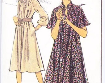 Maternity Dress Pattern Raglan Sleeve Loose Fitting Dress Sewing Pattern 1970s Fall Fashion 70s Dress Knee Length Dress Small Style 2354