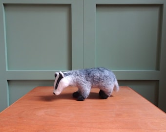 Badger Needle felted badger felt woodland animals felted forest animals felting felt sculpture natural toy fieltro feutre