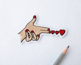 Hand patch Finger patch Weirdo Iron on Embroidered patch Patches for jackets Jacket patch Embroidery girly patch LGBT Iron on patch 033