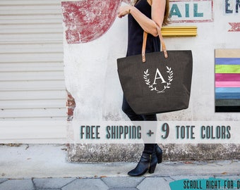 Teacher Gifts, End of Year Teacher Gift, Tote Bags for Teachers, Monogrammed School Tote Bag for Teachers, Personalized Tote Bag