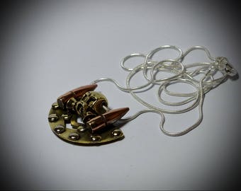 Pendant "Fallout", two bullets on the chevron, handmade.