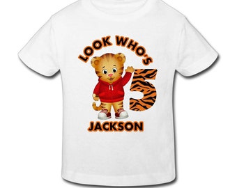 Daniel Tiger Birthday Shirt-Personalized Birthday with custom name & age T-shirt Birthday 1st, 2nd, 3rd, 4th, 5th Birthday - Fast Shipping!