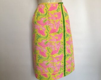 Lily Pulitzer Skirt Hot Pink Koi Fish Print The Lily Sportswear Tropical Preppy Resort Extra Small