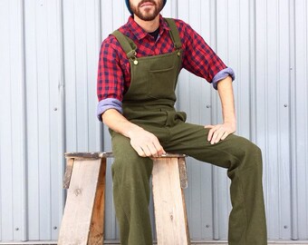 SALE Mens Wool Overalls, mens overalls, Mens Bib Overalls, Bib overalls, Wool Jumpsuit, Wool Jumper, Warm Overalls
