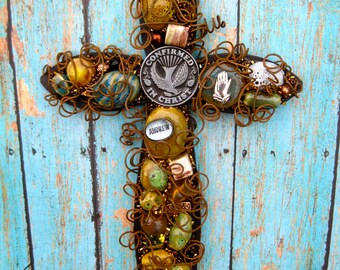 Personalized Confirmation Gift Cross For Boy - Personalized Baptism Gift For Boy - Confirmed in Christ - Rustic Boy Cross - Rusty Cross