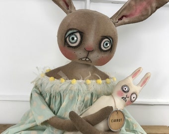 EPATTERN - Daffodil & Carrot Primitive Folk Art Doll EPattern