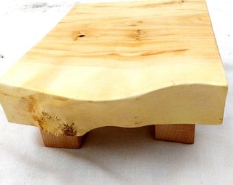 SALE!!! Salvaged Maple Cake Stand,Small Rustic Wood Cake Stand, Live Edge Wedding Cake Stand, Wood Food Platter