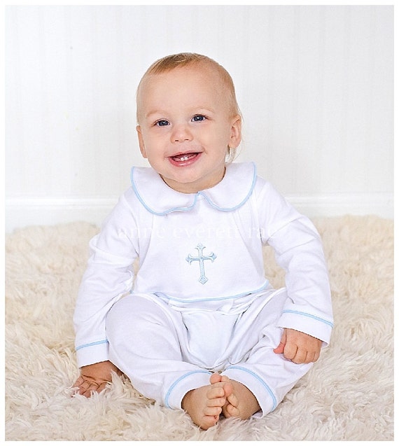 Baby Boy Baptism Outfit Footed Baptism Outfit Baby Boy
