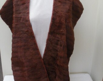 Vintage Mahogany Mink Fur Stole - Mink Wrap