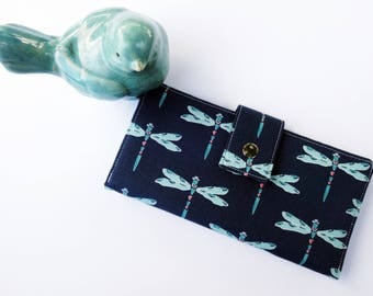 Dragonfly wallet, womens wallet, cute wallet, Outlander gift, bookworm for her, gifts for bookworms, dragonfly gift, mom birthday gift