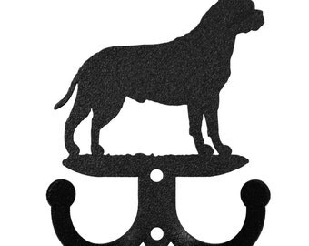 Bull Mastiff Dog 2 Hook Metal Key Chain Holder