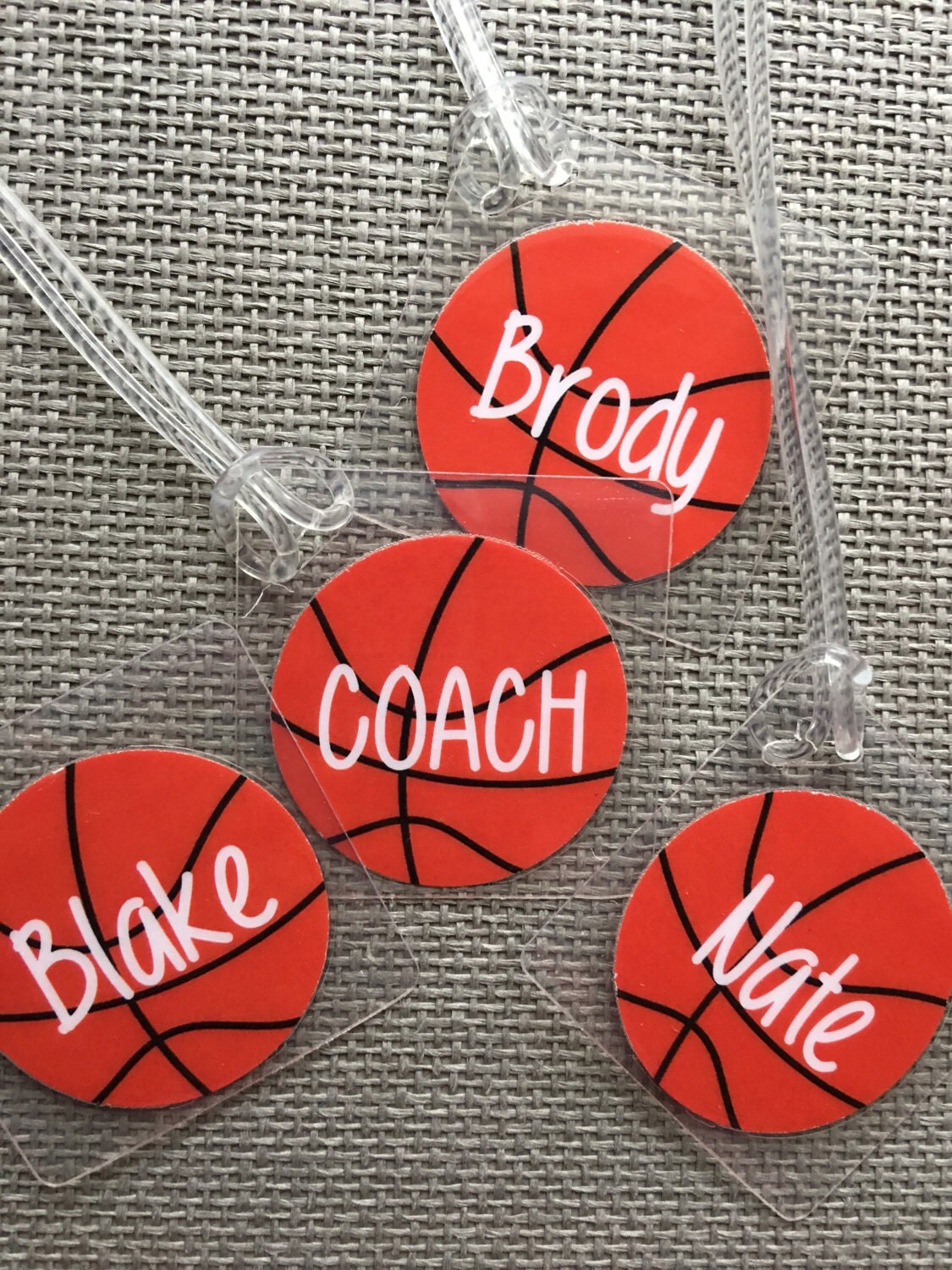Basketball Party Favor Basketball Name Tag Basketball Bag Tag