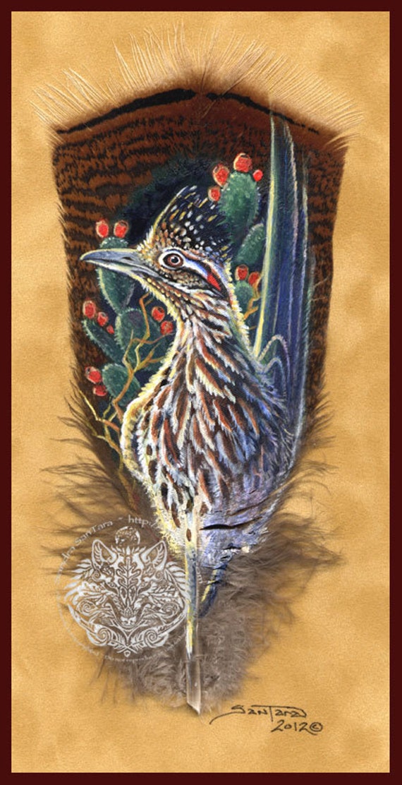Items similar to Southwest Roadrunner Bird Feather Print on Etsy