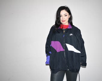 90s Vintage Nike Colorblock Hip Hop Windbreaker Jacket - Vintage Nike Jacket - 90s clothing - WV0001