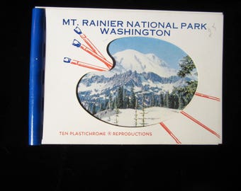 VTG 1950s Mt. Rainier National Park Washington - 10 Plastichrome Photos